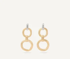 Marco Bicego Earrings|Double-Drop Gold Diamond Earrings