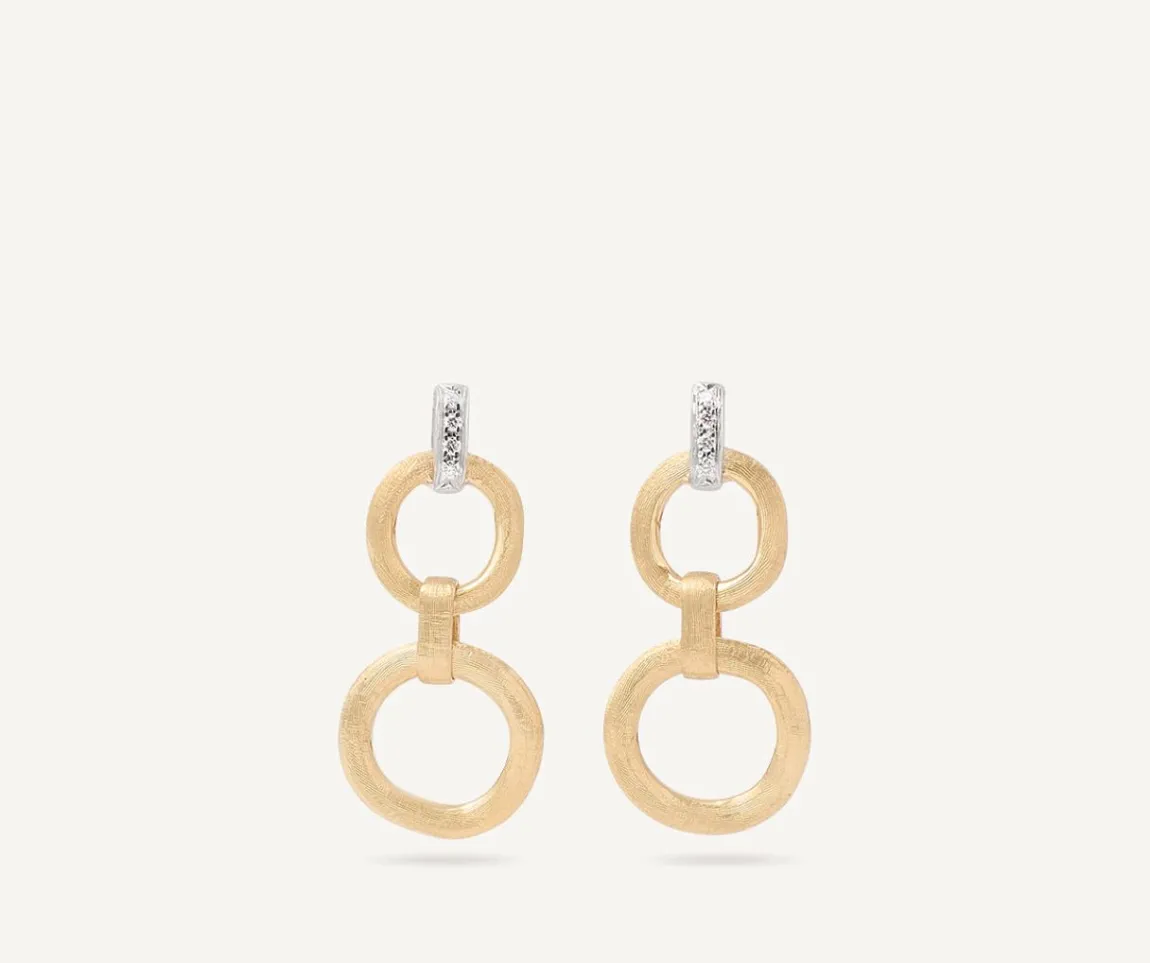 Marco Bicego Earrings|Double-Drop Gold Diamond Earrings