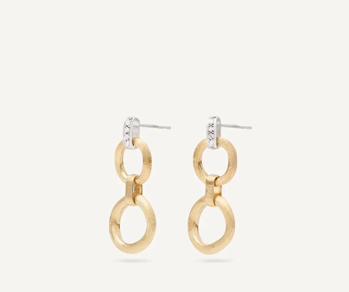 Marco Bicego Earrings|Double-Drop Gold Diamond Earrings