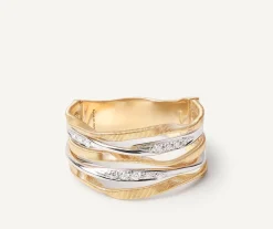 Marco Bicego Rings|Five-Band Ring With Diamond-Studded Plaques