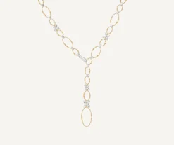 Marco Bicego Necklaces|Floral Diamond Pave Lariat Necklace