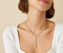 Marco Bicego Necklaces|Floral Diamond Pave Lariat Necklace