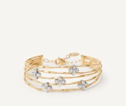 Marco Bicego Bracelets|Floral Diamond Pave Multi-Strand Bangle