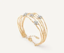 Marco Bicego Bracelets|Floral Diamond Pave Multi-Strand Bangle