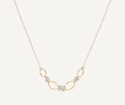 Marco Bicego Necklaces|Gold Chain Necklace With Floral Diamond Elements