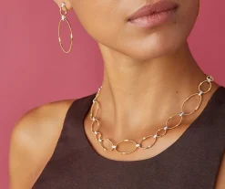 Marco Bicego Necklaces|Gold Diamond Oval Necklace