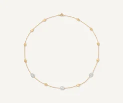 Marco Bicego Necklaces|Gold Necklace With Oval Elements And Diamonds