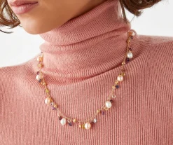 Marco Bicego Necklaces|Gold Necklace With Pearls And Multicoloured Gemstones