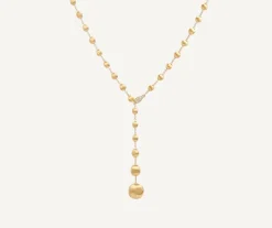 Marco Bicego Necklaces|18Kt Yellow Gold And Diamond Lariat Necklace