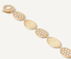 Marco Bicego Bracelets|18Kt Yellow Gold Diamond Alternating Pave Bracelet