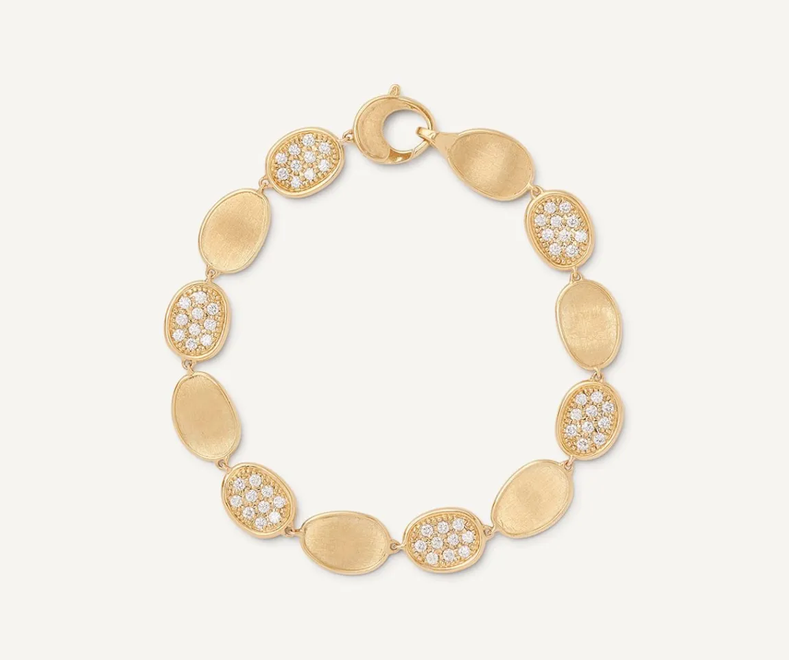Marco Bicego Bracelets|18Kt Yellow Gold Diamond Alternating Pave Bracelet