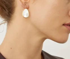 Marco Bicego Earrings|18Kt Yellow Gold Earrings With White Mother-Of-Pearl And Diamonds