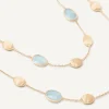 Marco Bicego Necklaces|18Kt Yellow Gold Long Necklace With Aquamarines And Diamonds