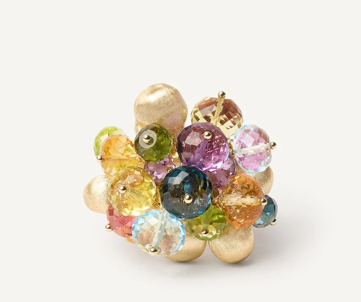 Marco Bicego Rings|18Kt Yellow Gold Mixed Gemstone Cocktail Ring, Large