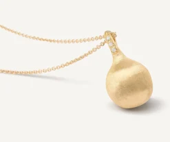 Marco Bicego Necklaces|18Kt Yellow Gold Necklace With Round Diamond Pendant