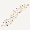 Marco Bicego Bracelets|18Kt Yellow Gold Pearls And Multicoloured Gemstone Double-Strand Bracelet