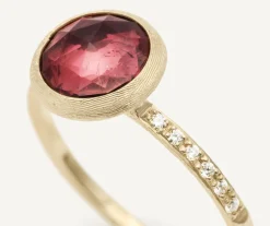 Marco Bicego Rings|18Kt Yellow Gold Ring With Pink Tourmaline And Diamonds