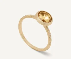 Marco Bicego Rings|18Kt Yellow Gold Ring With Citrine Quartz And Diamonds