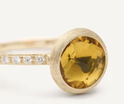 Marco Bicego Rings|18Kt Yellow Gold Ring With Citrine Quartz And Diamonds