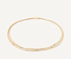 Marco Bicego Necklaces|Multi-Strand Gold Necklace With Diamonds