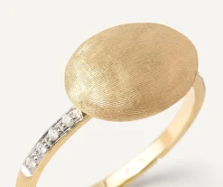 Marco Bicego Rings|Ring With Horizontal Oval Element And Diamond Shank