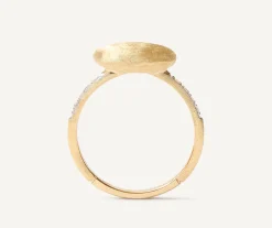 Marco Bicego Rings|Ring With Horizontal Oval Element And Diamond Shank