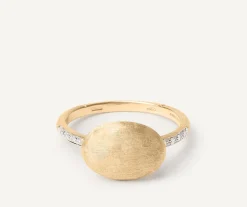 Marco Bicego Rings|Ring With Horizontal Oval Element And Diamond Shank