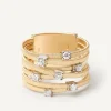 Marco Bicego Rings|Seven-Band Yellow Gold Ring With Prong-Set Diamonds