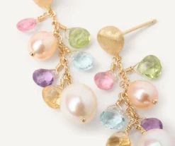 Marco Bicego Earrings|Short Gold Drop Earrings With Pearls And Gemstones