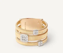 Marco Bicego Rings|Three-Band Diamond Pave Ring