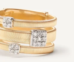 Marco Bicego Rings|Three-Band Diamond Pave Ring