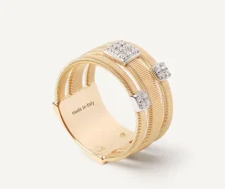 Marco Bicego Rings|Three-Band Diamond Pave Ring