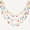 Marco Bicego Necklaces|Three-Strand Chain Necklace With Multicoloured Gemstones