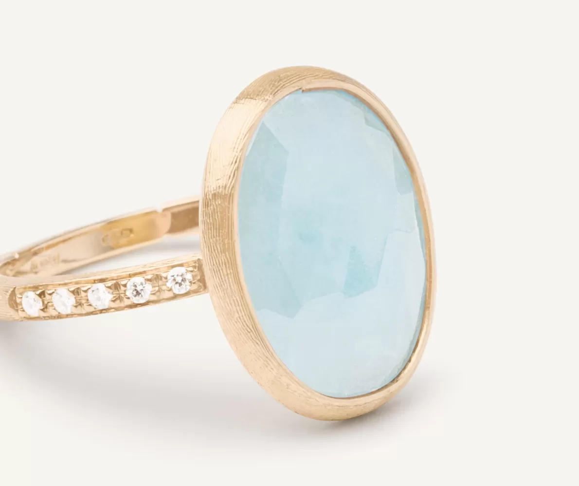 Marco Bicego 18Kt Yellow Gold Aquamarine And Diamond Ring | Rings