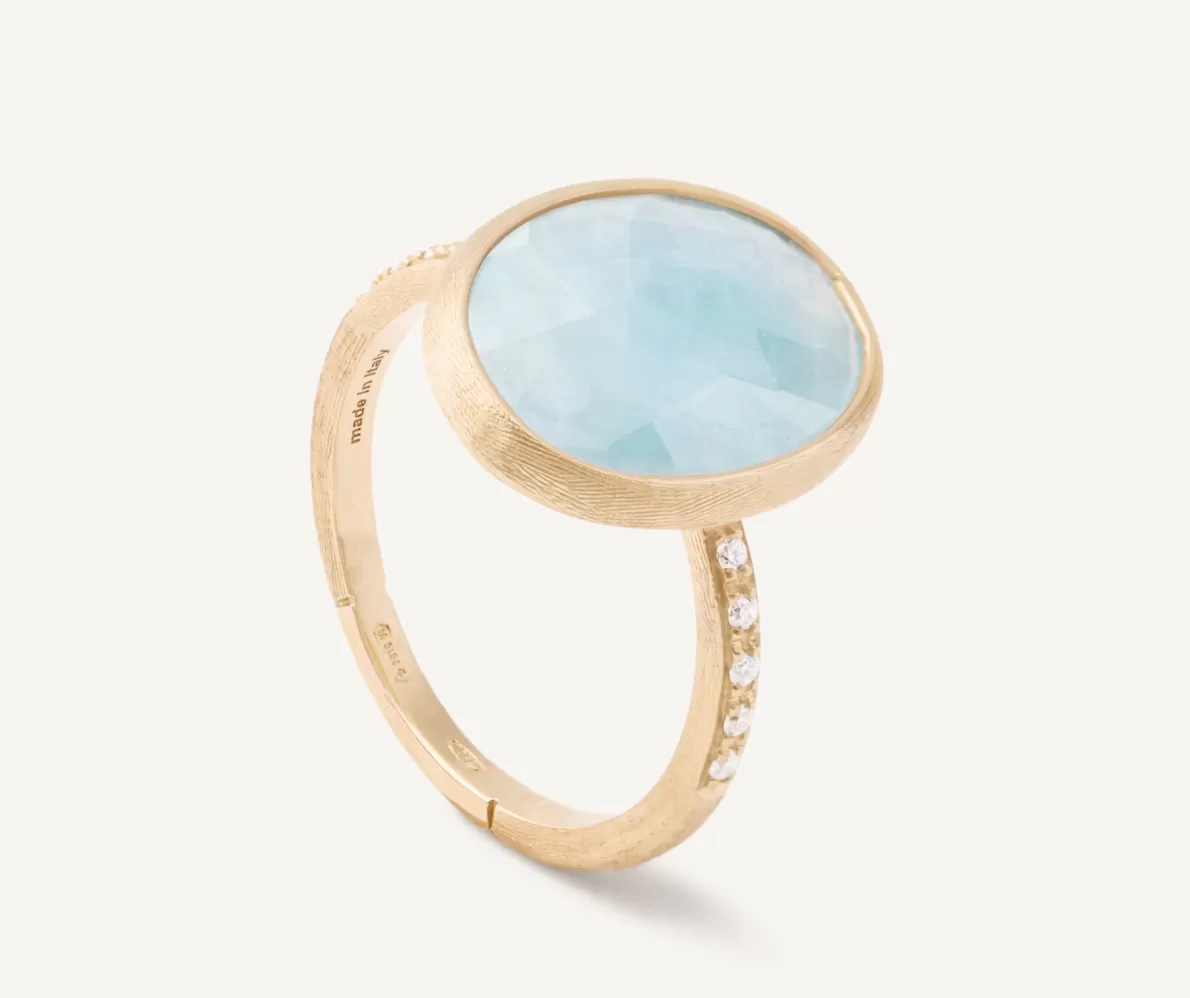 Marco Bicego 18Kt Yellow Gold Aquamarine And Diamond Ring | Rings