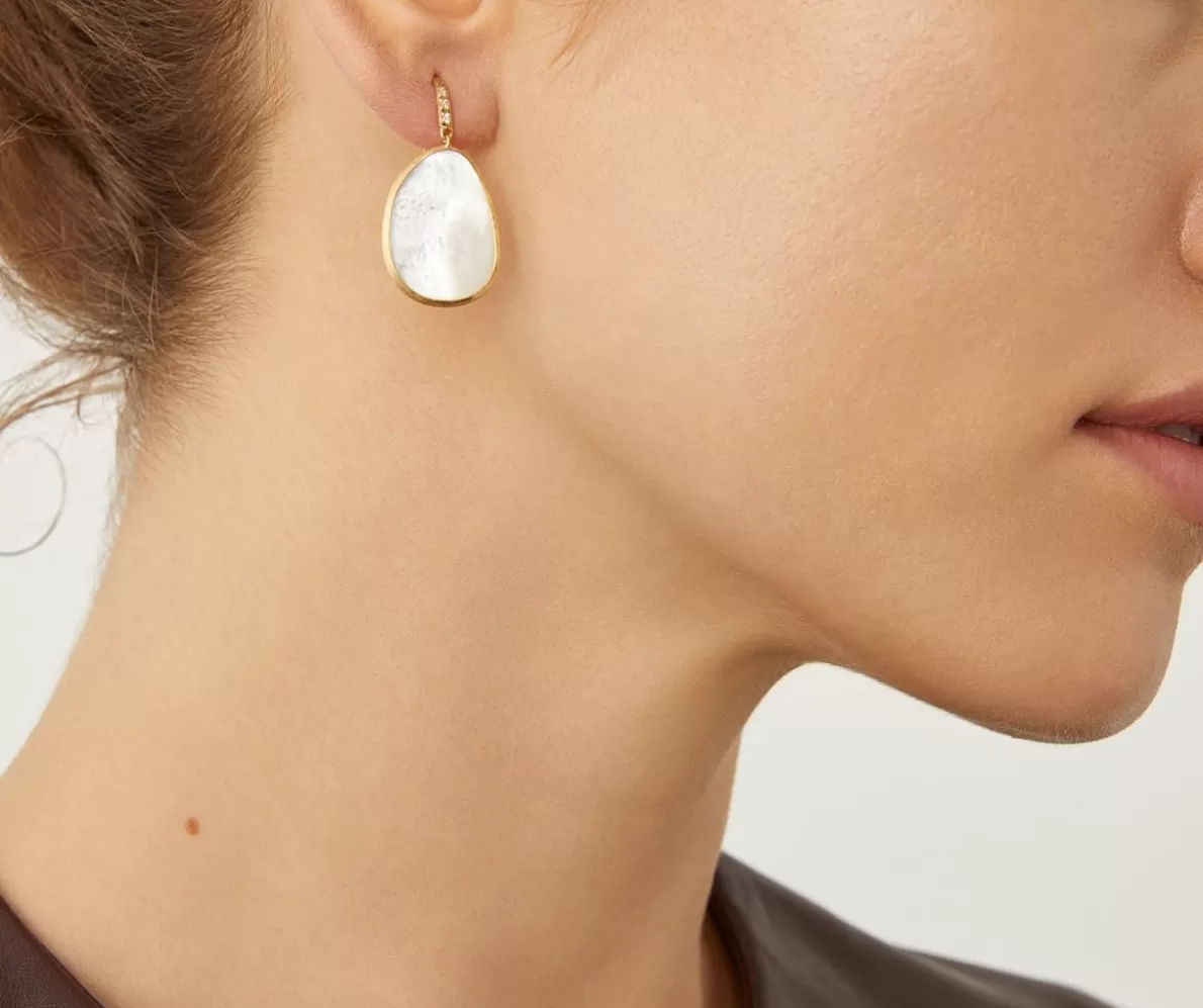 Marco Bicego 18Kt Yellow Gold Earrings With White Mother-Of-Pearl And Diamonds | Earrings