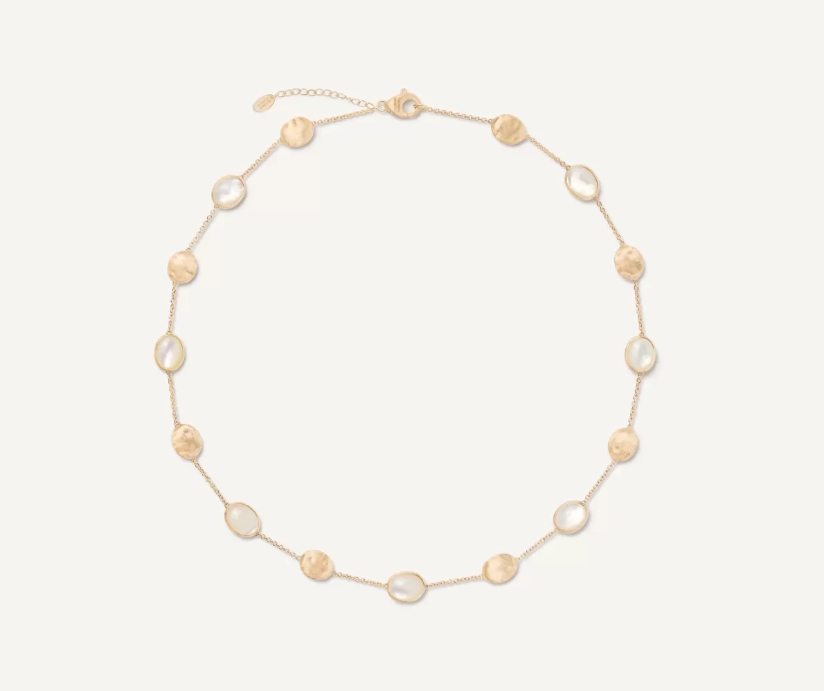 Marco Bicego 18Kt Yellow Gold Necklace With Oval Elements And Mother-Of-Pearl | Necklaces