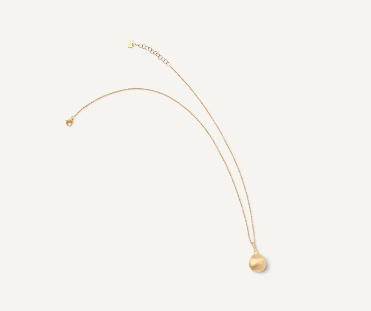 Marco Bicego 18Kt Yellow Gold Necklace With Round Diamond Pendant | Necklaces