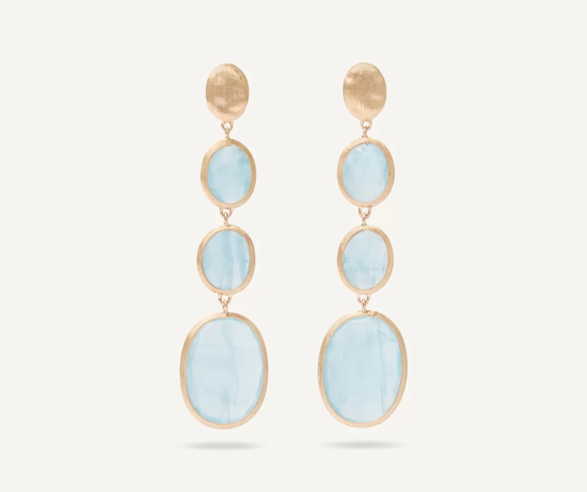 Marco Bicego 18Kt Yellow Gold Pendant Earring With Aquamarines | Earrings