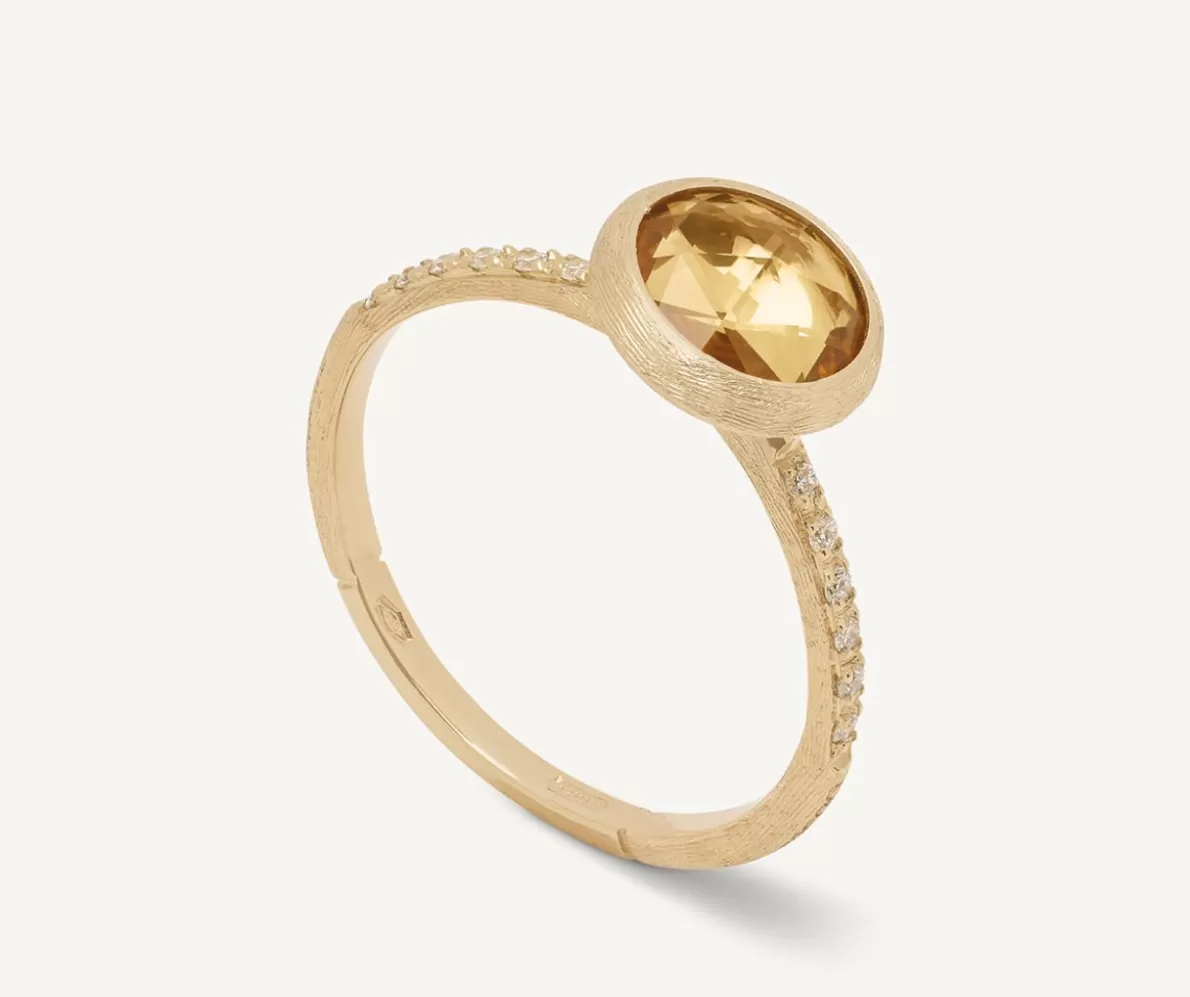 Marco Bicego 18Kt Yellow Gold Ring With Citrine Quartz And Diamonds | Rings