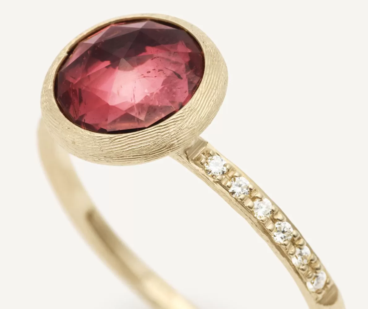 Marco Bicego 18Kt Yellow Gold Ring With Pink Tourmaline And Diamonds | Rings