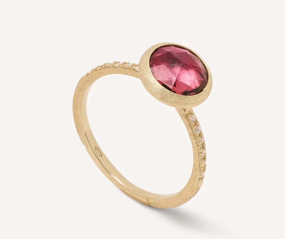 Marco Bicego 18Kt Yellow Gold Ring With Pink Tourmaline And Diamonds | Rings