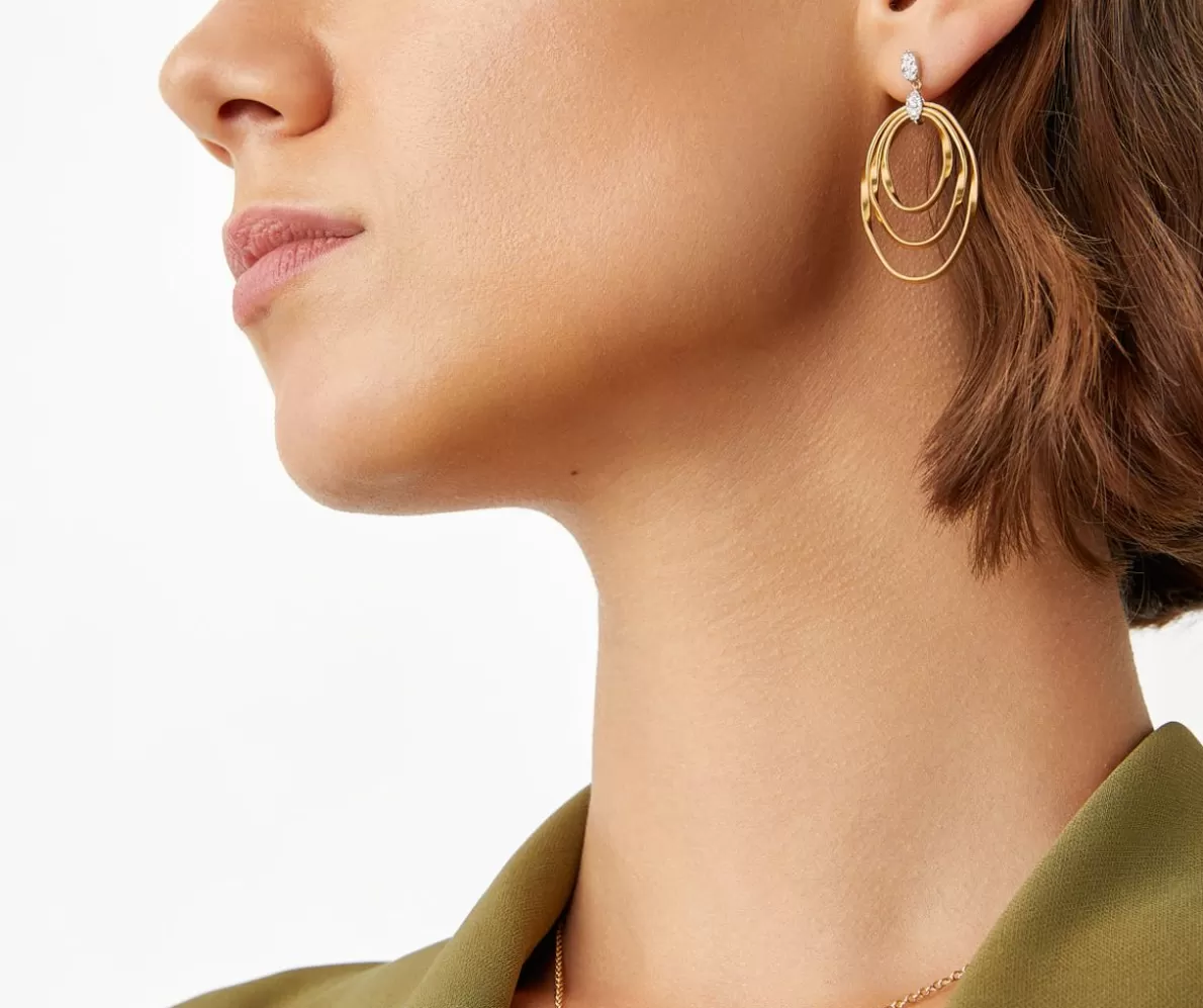 Marco Bicego Chandelier Earrings With Ovals And Diamonds | Earrings