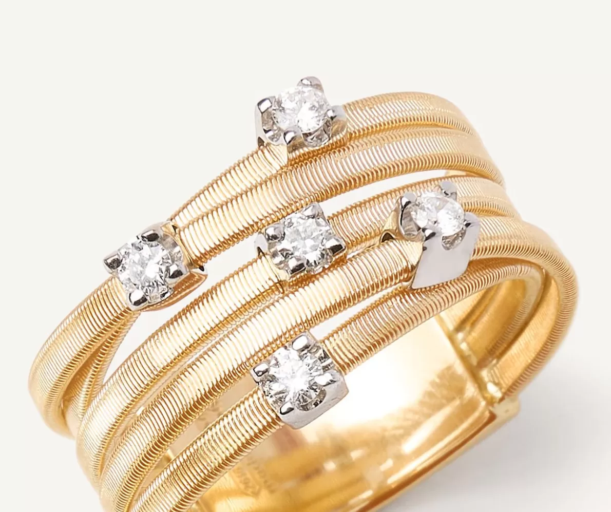 Marco Bicego Five-Band Diamond Gold Ring | Rings