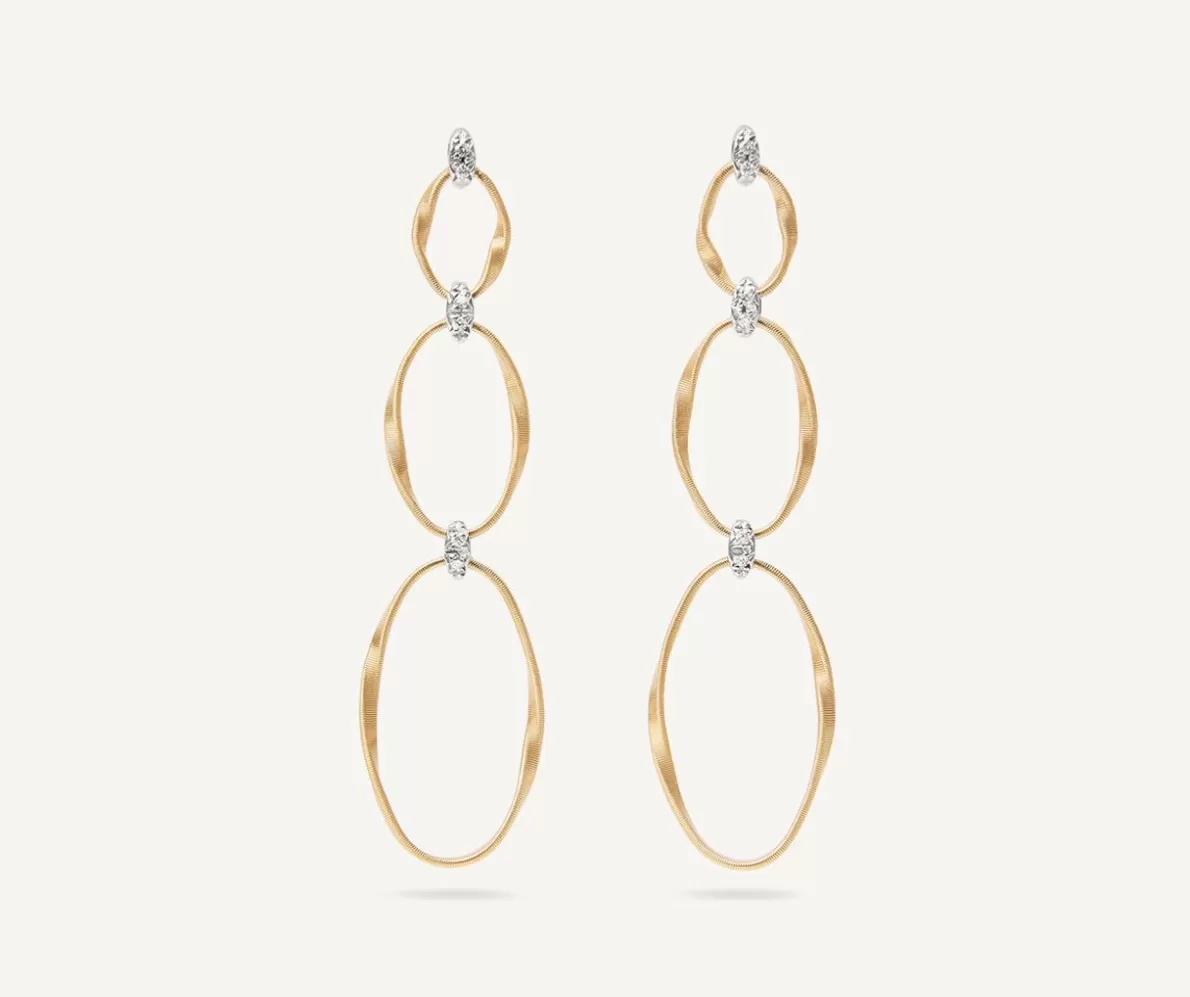 Marco Bicego Gold Diamond Earrings With Three Elements | Earrings