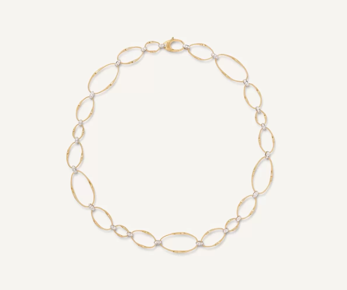 Marco Bicego Gold Diamond Oval Necklace | Necklaces