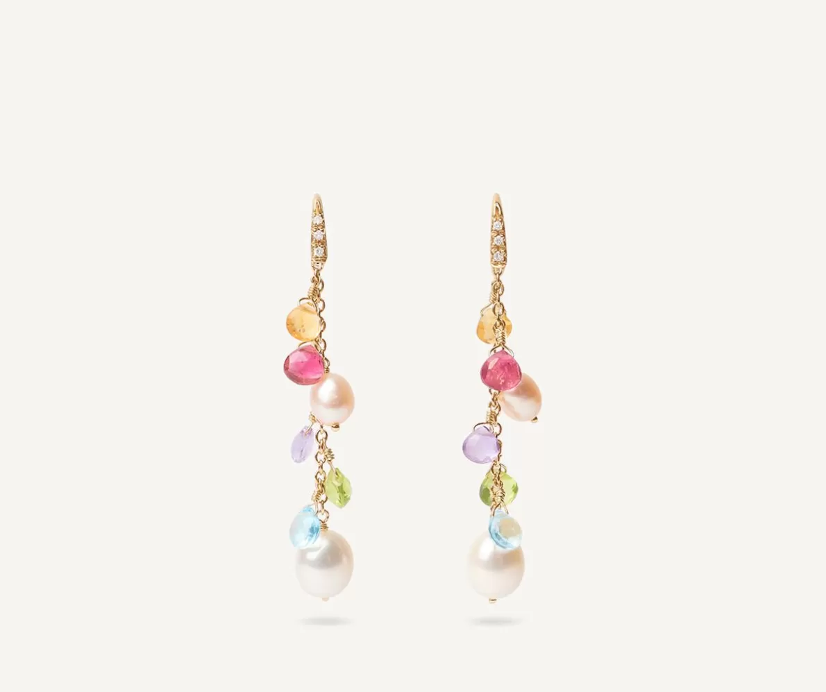 Marco Bicego Gold Drop Earrings With Diamonds, Pearls And Gemstones | Earrings