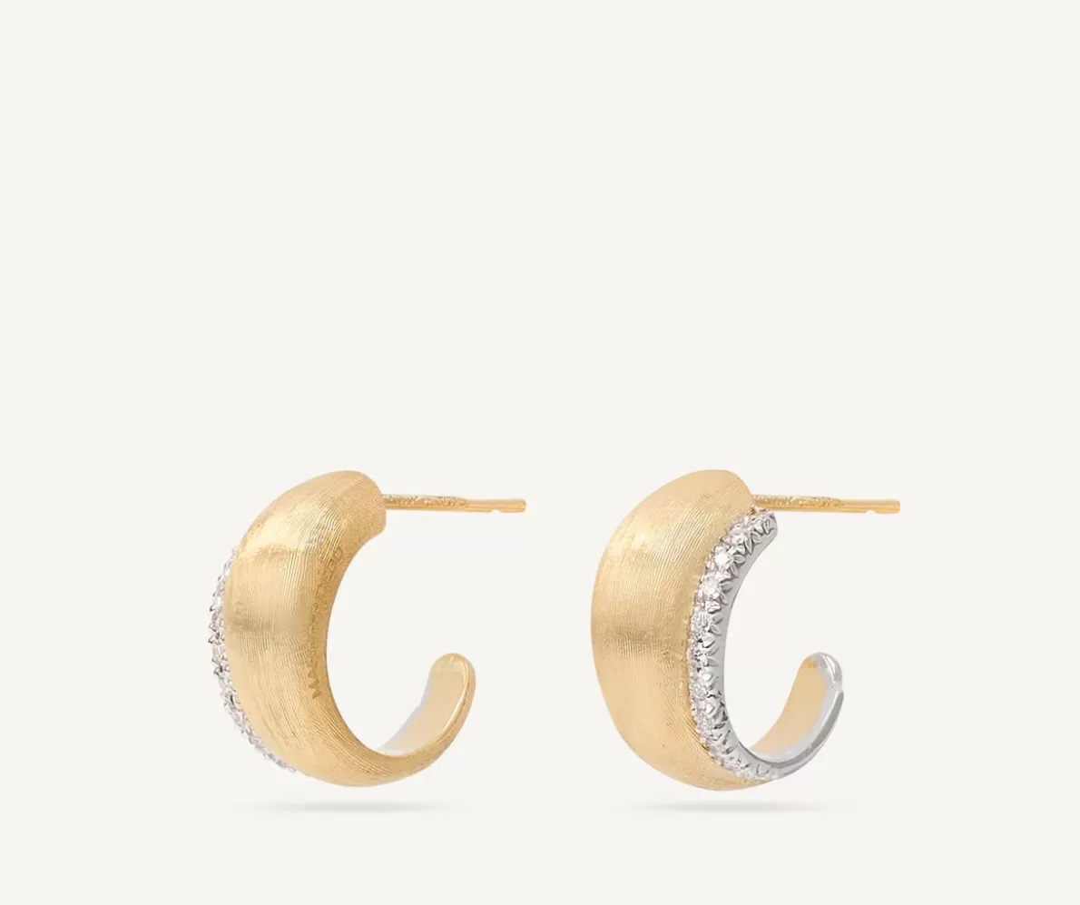 Marco Bicego Gold Hoop Earrings With Diamonds, Mini | Earrings