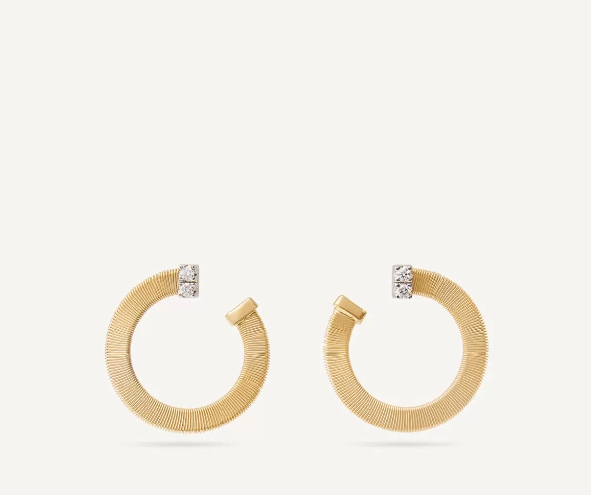 Marco Bicego Gold Hoop Earrings With Diamonds, Small | Earrings