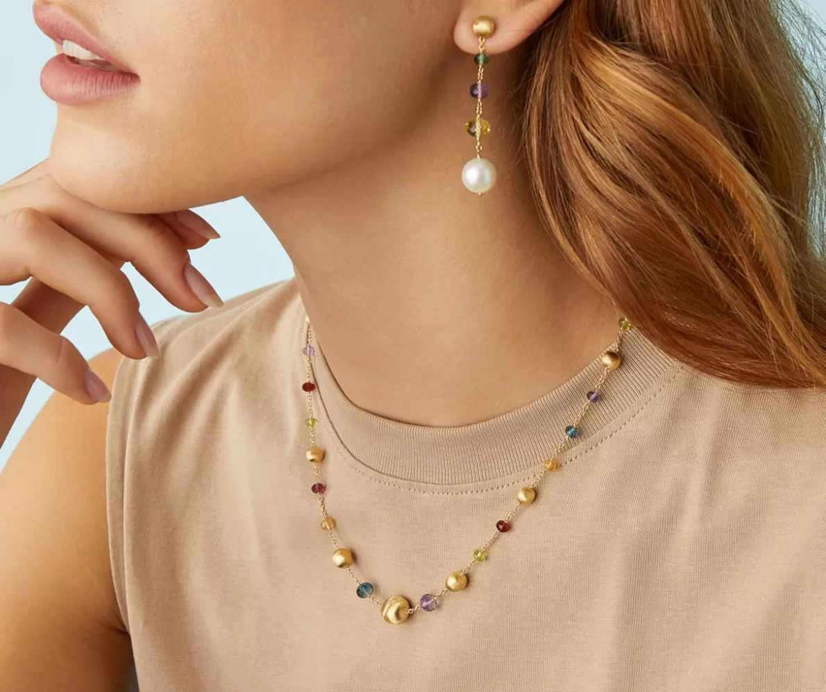 Marco Bicego Gold Necklace With Multicoloured Gemstones | Necklaces